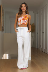 Peachy Babe Pants White