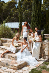 The Opal One Shoulder Satin Maxi Dress Pearl