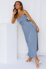 Jane Midi Dress Dusty Blue