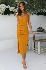 Heartfelt Confession Midi Dress Mustard