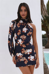 Party Edit Satin Mini Dress Navy