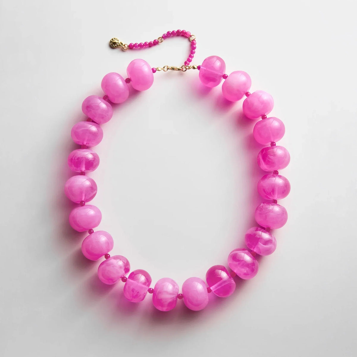 Joan Semi-Precious Necklace - Fuchsia Agate Bead
