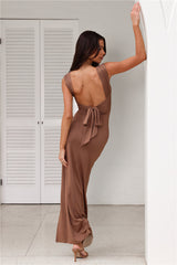 Fitted For You Maxi Dress Chocolate