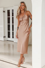 Your Truth Satin Maxi Dress Brown