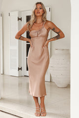 Your Truth Satin Maxi Dress Brown