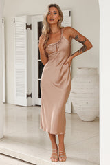 Your Truth Satin Maxi Dress Brown