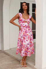 Splendid Splendor Midi Dress Pink