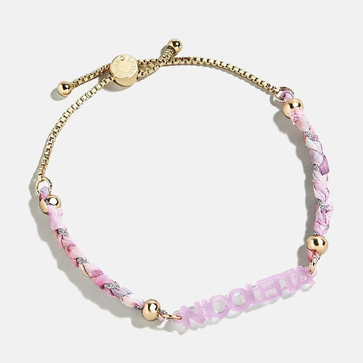Acrylic Kids' Custom Nameplate Bracelet - Translucent Purple