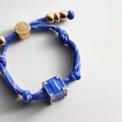 Block Party Varsity Number Custom Bracelet  - Cobalt Single Digit