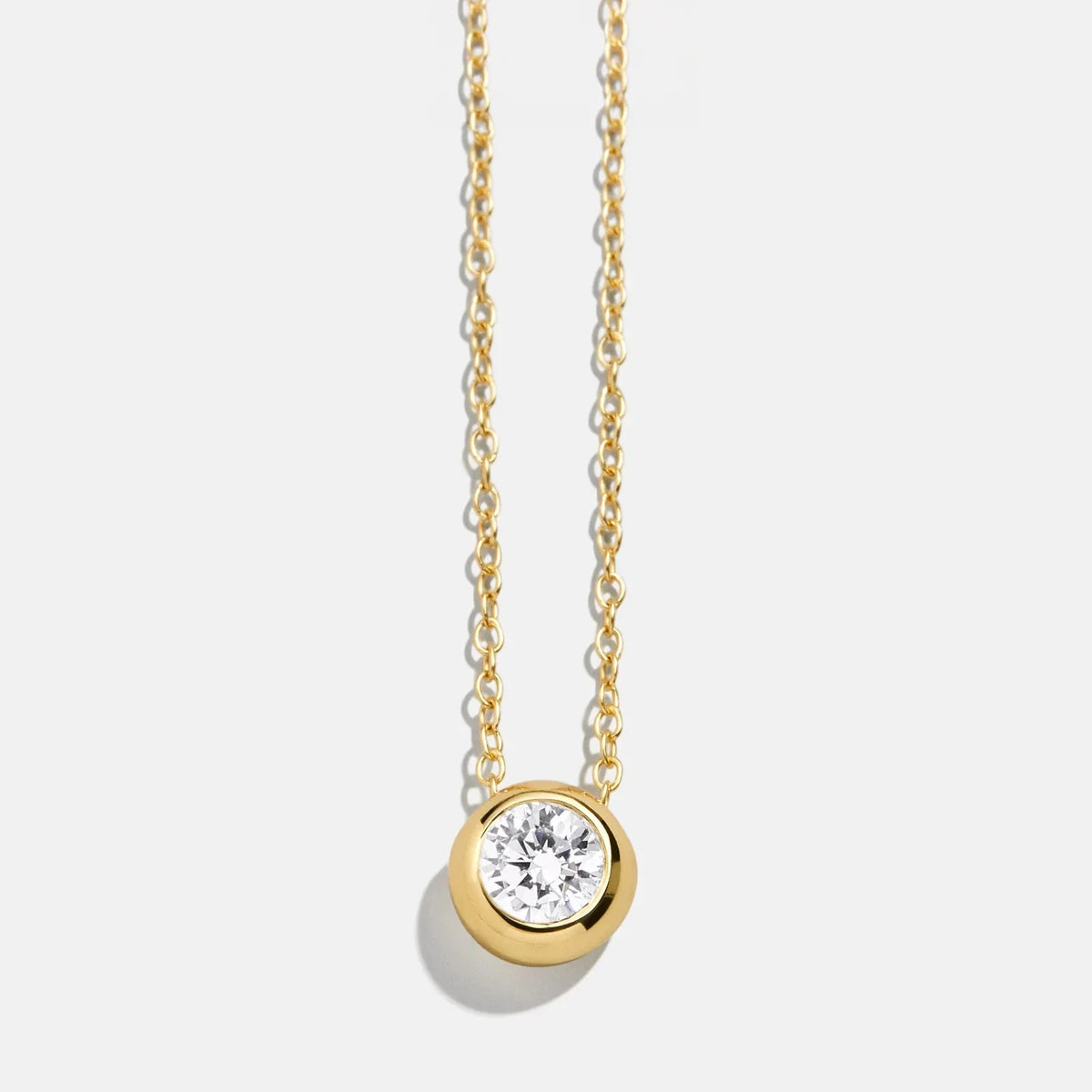 14K Gold Birthstone Pendant Necklace - Crystal