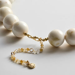 Jane Beaded Necklace - Smoky Ivory Quartz