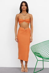 Bad B Nation Midi Skirt Orange