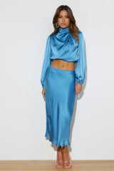 Pretty Guest Midi Skirt Blue