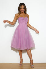Glam Feeling Tulle Midi Dress Pink