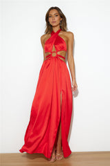 No Cares Midi Dress Red