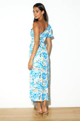 Romantic Lunch Date Midi Dress Blue