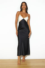 RUNAWAY Nico Slip Dress Sand Black