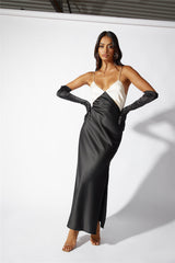 RUNAWAY Nico Slip Dress Sand Black