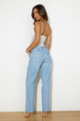 WRANGLER Low Rise Claudia Straight Jeans Blue Star Dust