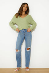 Aligned With You Knit Top Green