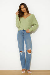 Aligned With You Knit Top Green