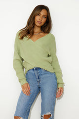 Aligned With You Knit Top Green