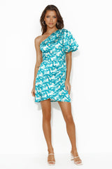 Notes Of Style Satin Mini Dress Green