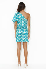 Notes Of Style Satin Mini Dress Green