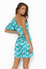 Notes Of Style Satin Mini Dress Green