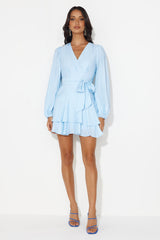 Found The One Long Sleeve Mini Dress Blue