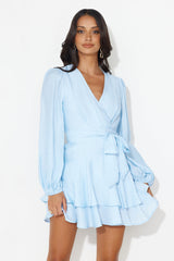 Found The One Long Sleeve Mini Dress Blue