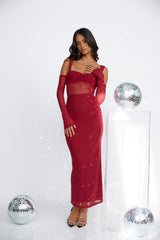 RUNAWAY Lamoura Midi Dress Wine