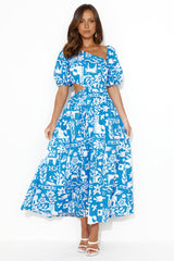Location Wedding Midi Dress Blue
