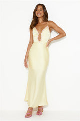 Daisy Friendship Satin Maxi Dress Yellow