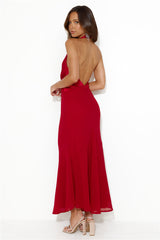 Allowing Luxury Halter Maxi Dress Red