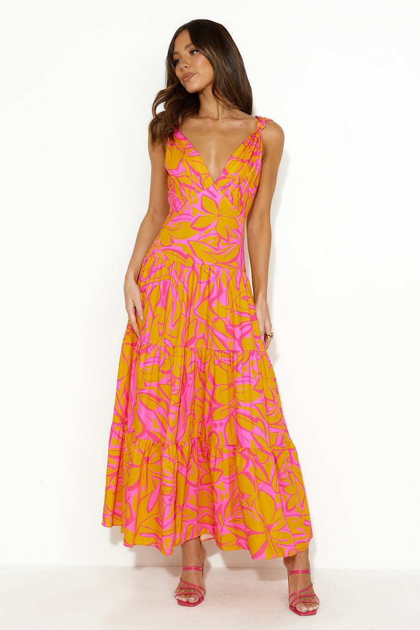 Scents Of Love Midi Dress Orange