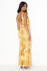 Radiant Vision Mesh Maxi Dress Orange