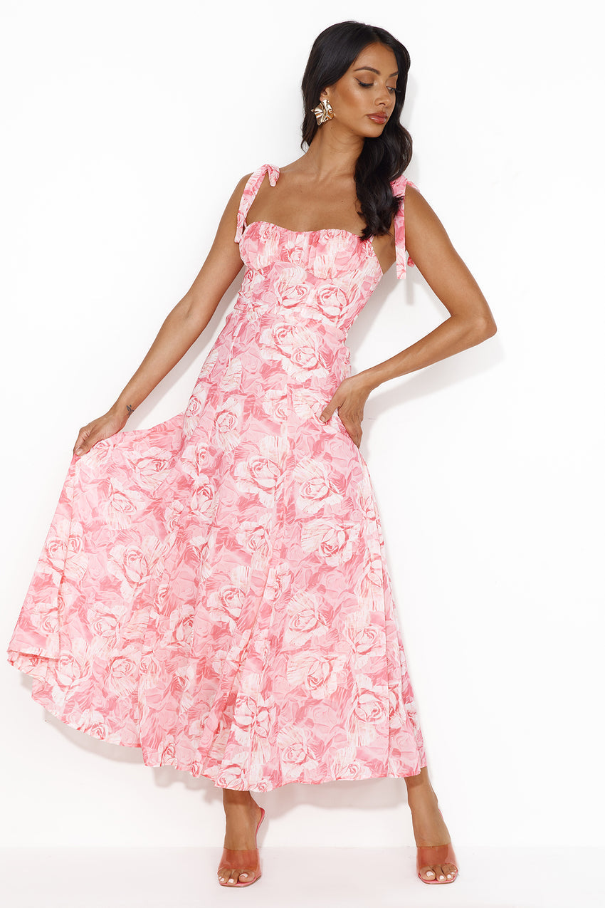 Impressive Arrival Midi Dress Pink