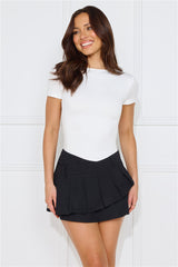 Midnight Delight Mid Waisted Denim Mini Skirt Black
