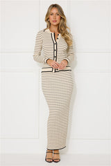 New York Chill Long Sleeve Knit Top Beige