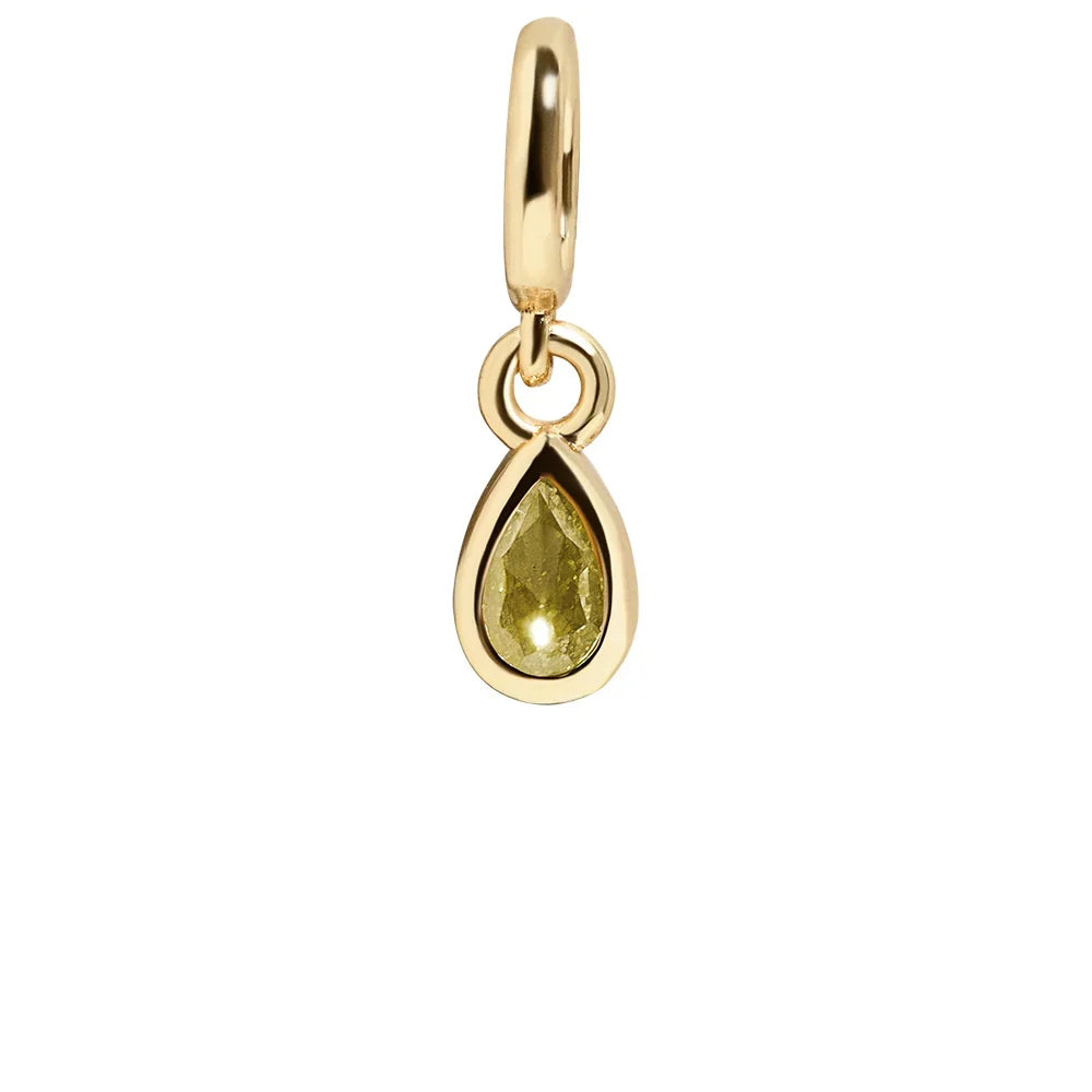 Birthstone Cluster Charm - Peridot/Gold
