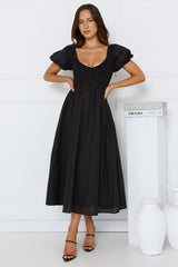Twilight Day Midi Dress Black
