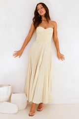 Sunflower Serenity Plisse Maxi Dress Yellow