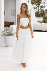 Living On The Coast Linen Blend Crop Top White