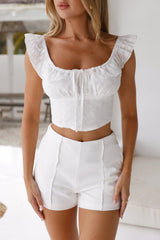 All About Last Night Crop Top White