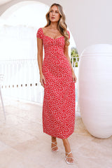 Wild Petal Maxi Dress Red