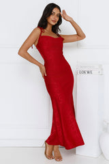 Sophisticated City Maxi Dress Red
