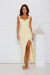 Fitted For You Maxi Dress Yellow
