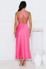 Dress Code Satin Maxi Dress Pink