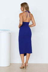 By Invite Only Halter Midi Dress Cobalt